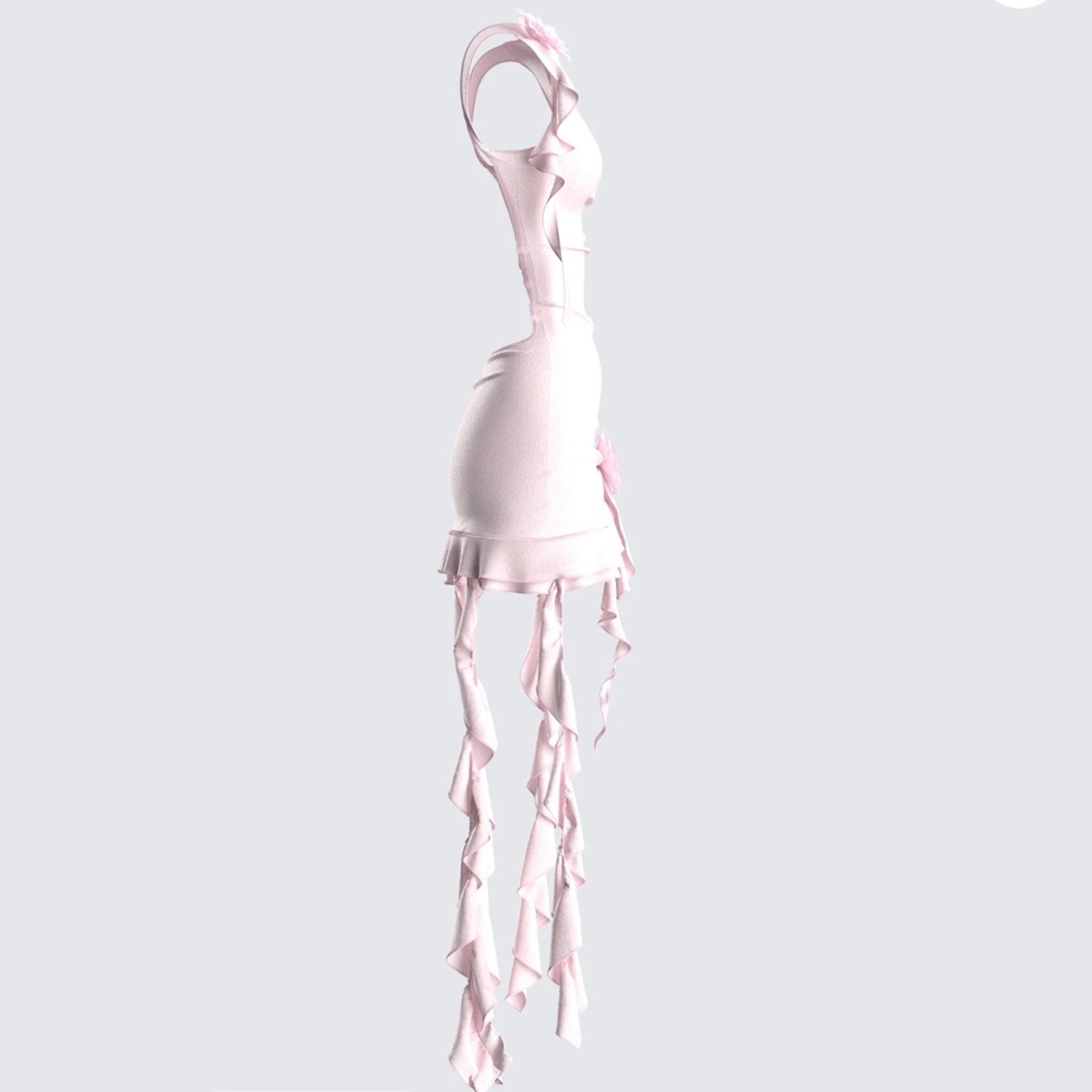 Pink Ruffle Rosette Dress - Picture 2 of 4